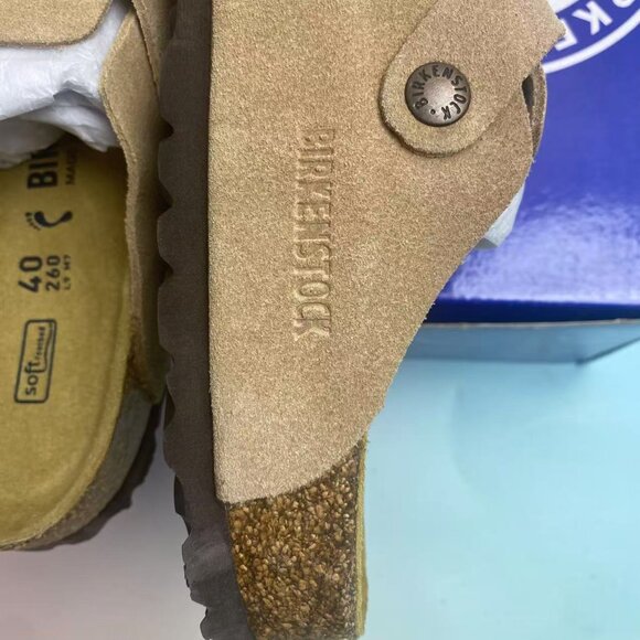 Birkenstock Boston Soft Footbed Sandals: Adjustable Suede Comfort (Narrow Fit) - Picture 4 of 5